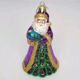 Kurt S Adler 086131511073 Noble Gems Peacock Santa Ornament Christmas By Missing Head