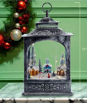 Kurt S. Adler 086131607073 15-inch Battery-operated Led Musical Christmas Village Lanternbix4