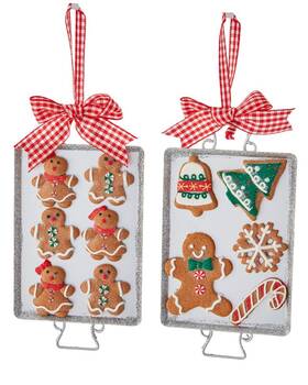 D2741 Kurt S. Adler Gingerbread Men Baked Cookies On Tray Christmas Holiday Ornamen