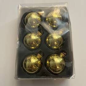 Gg0102 Kurt S Adler 65mm Shiny Gold Glass Ball Christmas Ornaments 6 Piece Set New