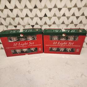 Kurt S. Adler Inc. 086131390111 2 Sets Vintage 10 Light Pink Glitter Pine Cone Indoor Christmas