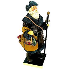 J663 Kurt S Adler Old World Santas Belsnickel Santa Green Figurine Fabriche 11 Inch Father Christmas Uk