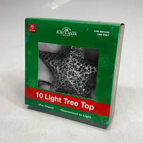 Kurt S Adler Ul0131s Wire Star Tree Topper Christmas Decor 9 Inch 10 Light Silver