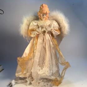 Ul2163 Kurts Adler Kurt S Angel Christmas Tree Topper 16 Inch 10 Lights Ivory Lace