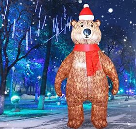 Kweida 6.8ft Tall Christmas Inflatables Bear Blow Up Outdoor Holiday Yard