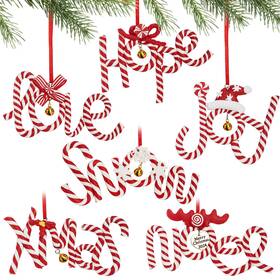 L-xmas-6-2024 Langley 6 Pcs 2024 Christmas Polymer Clay Hanging Ornaments Xmas Tree