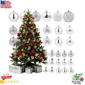 Langxun 761989075419 36pcs Silver Christmas Tree Decorations Balls Bolas De Navidad 2026