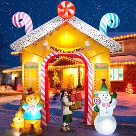 Lt-qy082 Lanstics 10ft Christmas Inflatables Arch For Outdoor Decoration Xmas Gingerb