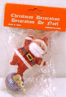 151-19068 Lareanz Vintage Santa Guitar Colored Ball Christmas Ornament