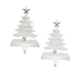 Sholders-tree001 Laroder Christmas Silver Stocking Holders For Mantle Set Of 2 Weighted