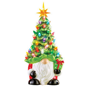 Pyt1227 Led Lighted Ceramic Christmas Tree Garden Gnome