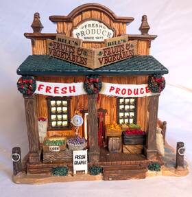 55261 Lemax Bills Produce Mart Fruits And Vegetables Christmas Village Collection 2005