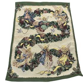Lena Liu 725734234704 Angel Wreath Christmas Holiday Angels Tapestry Wall Hanging
