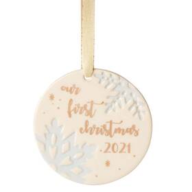Lenox 194372010030 2021 Our First Christmas Ornament 0.40 Multi