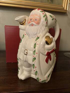 6047567 Lenox Vintage 1999 Holiday Santa Skates To A New Millennium Christmas Pitcher