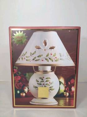 6216238 Lenox Holiday Votive Lamp Christmas Holly Berry Candle Holder Original Box