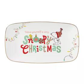 Lenox 726084176461 Snoopys Christmas 7.75 Inch W 1 H 13.75 D Multi-colored Porcelain Serving