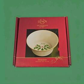 804431 Lenox New Holiday Round Joy Dish Small Candy Nuts Christmas Home Decor