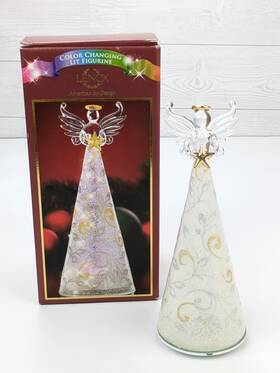 815566 Lenox Color Changing 8 Inch Tall Angel Lit Glass Figurine With Box Works Christmas