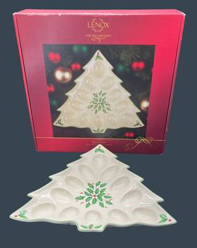Lenox 882864229243 Nwt Dimension Collection Holiday Christmas Tree Deviled Egg Dish Plate