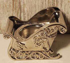 Lenox 882864342249 Silver Plated Sleigh Votive Tea Lite Candle Holder Christmas New No Box