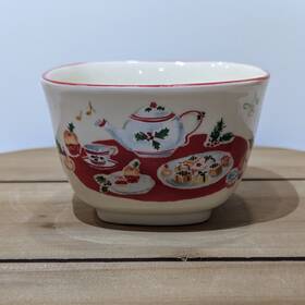 Lenox 882864393432 Holiday Christmas Candy Dish/nut Bowl 2.75 Inch Teapot Holly