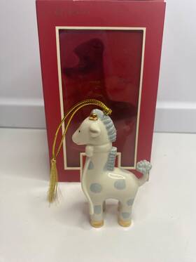 Lenox 882864504340 2011 Inch Babys First Christmas Blue Giraffe Ornament With Gold Trim