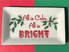 Lenox 882864641199 Serving Platter Plate Christmas Red Cardinal All Is Calm Bright