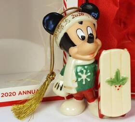 Lenox 882864854766 Nib Disney Ornament Mickey Mouse Christmas Annual Porcelain 2 Lots Retired