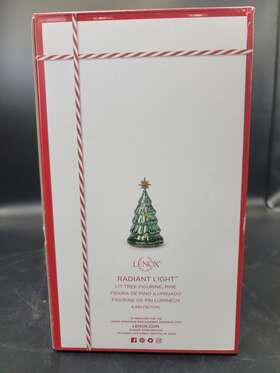 883172 Lenox Green Radiant Light Lit Mercury Glass Christmas Tree Figurine Ornament