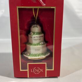 893711 Lenox Our First Christmas Together Cake Porcelain Ornament 2022 Original Box N