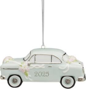 897125 Lenox Ornament 2025 Just Married Vintage Car Christmas Made From Porcela