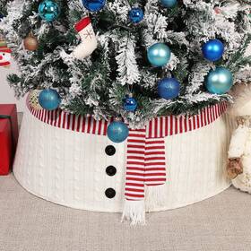P723314210520 Lewondr Christmas Tree Collar 30 Inch 3d Snowman Large Cute Knitted White Red Christ