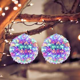 P723314248462 Lewondr Christmas Light Ball Cherry Blossom Sphere Battery Powered Colorful