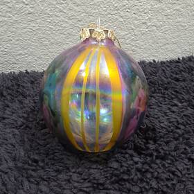Lx044 Lg Sourcing Inc. Glass Christmas Bauble Ornament Multicolor Abstract