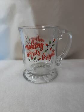 Libbey 031009710935 Christmas Mug Cup Coffee Inch Making Spirits Bright 15.25 Oz Clear Glass