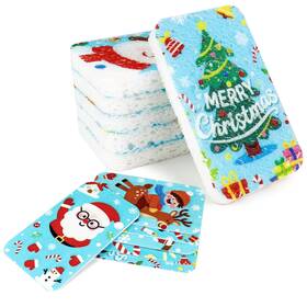 Sdhm12 Lilac Christmas Theme Kitchen Sponge 12pack - Wood Pulp And Coconut Scrubber