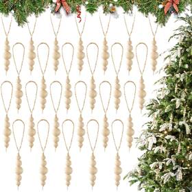 Ian-liliful-3211 Liliful 90 Pcs Christmas Tree Ornaments Wood Bead Hanging Decorations Boho