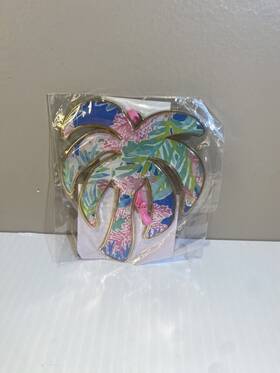Lilly Pulitzer 889069236014 Fan Club Photodome Ornament Christmas Holiday Palm Tree Gwp Nwt