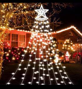 Lxy240tys Linhai Meteor Shower Lighting Co. Ltd Christmas Tree Outdoors 8 Modes One Step Setup