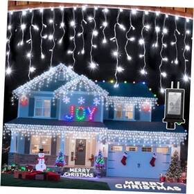 Wx-612l Linhai Yuandi Lighting Factory 612 Led 60ft Icicle Christmas Lights - 136 60 Ft With Drops Cool White
