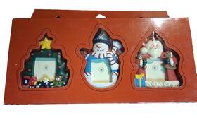 Living Quarters 013208263740 Photo Picture Frames Christmas Ornaments Lot Of 3