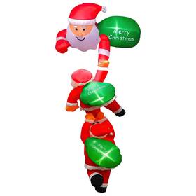 Ljgdeals 730056005185 8ft Lighted Inflatable Santa Climbing Christmas Decoration