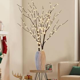 50sz-wa2 Ljlnion Lighted Christmas Tree Branches 30in 100led Artificial Brown Twig Branch Wit