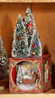 Lo5627 Bethany Lowe Christmas Wintery Scene Box With Bottle Brush Trees