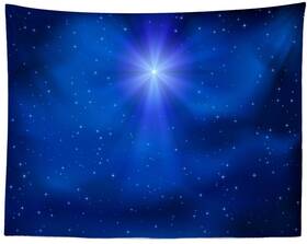 T1-a51646-1080 Loccor Night Sky Christmas Star Tapestry Nativity Scene Blue Starry