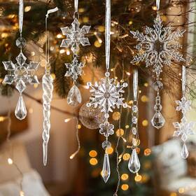 Dk782m2p1 Lokipa 20pcs Crystal Christmas Tree Ornaments Hanging Acrylic Xmas