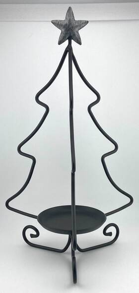 71562 Longaberger Wrought Iron Christmas Tree Candle Holder Stand #71562 - Euc