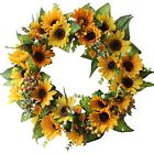 Louho-wreath25 Yozos Wreath Sunflower Artificial 713831936621