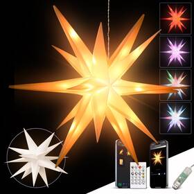 Bsl58 Lphianx 17 Inch Lighted Moravian Star Tree Topper Foldable Christmas Topp